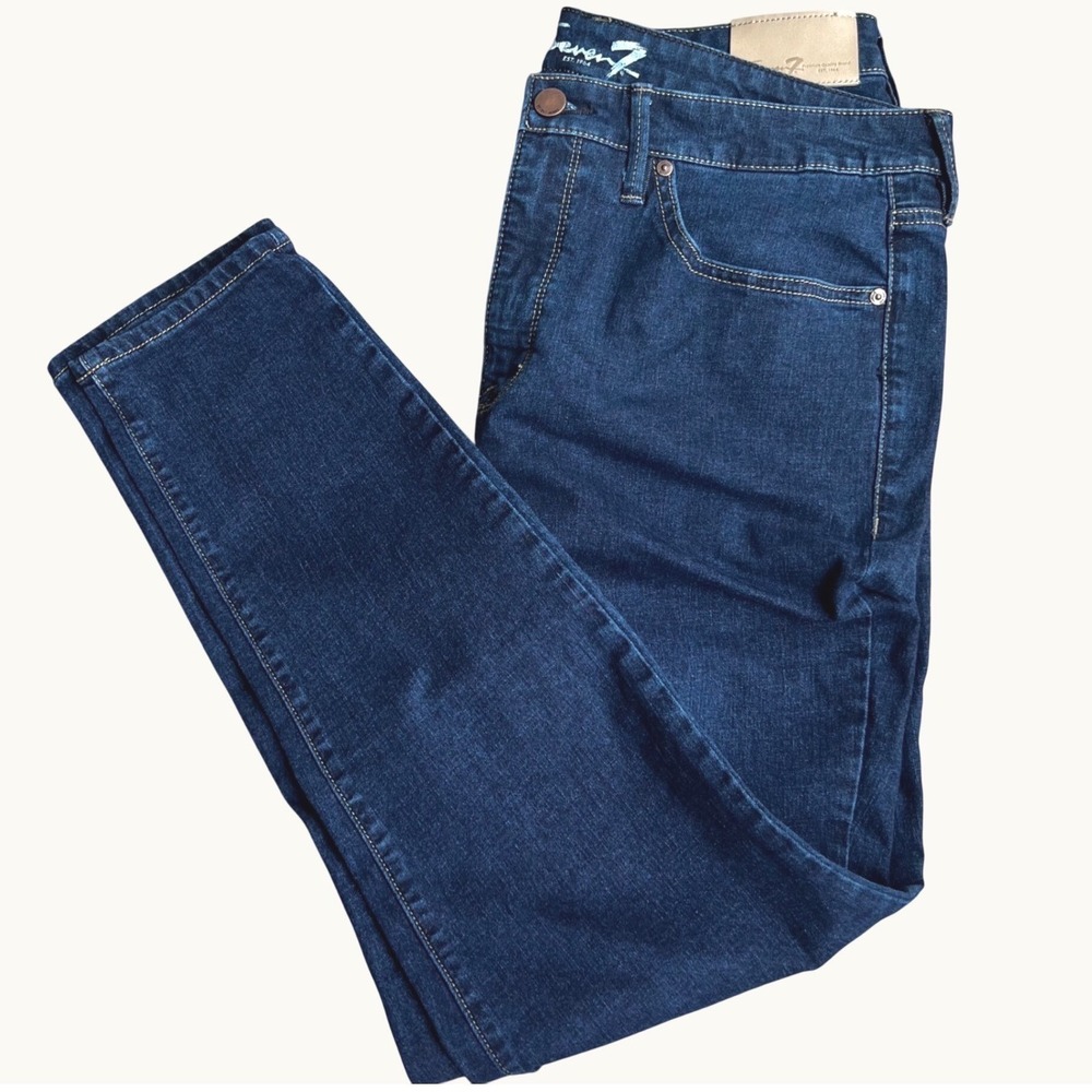 Seven7 Jeans Womens 14 Blue Dark Wash Skinny Denim High Rise Stretch Pants